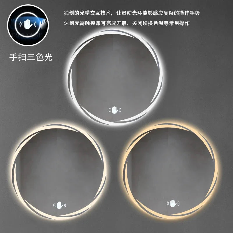 Contemporary Minimalist Smart Bath Mirror with LED Lighting for Luxury Hotel and Home Use