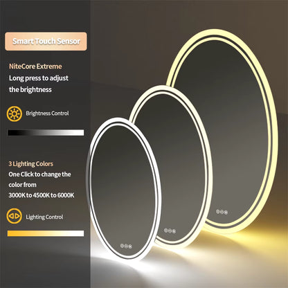 Premium Oval Backlit LED Bathroom Mirror with Demister for Home, Hotel, and Salon Use