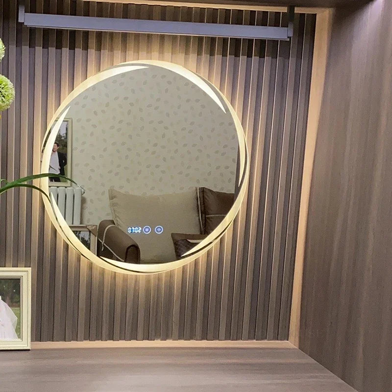 Contemporary Minimalist Smart Bath Mirror with LED Lighting for Luxury Hotel and Home Use