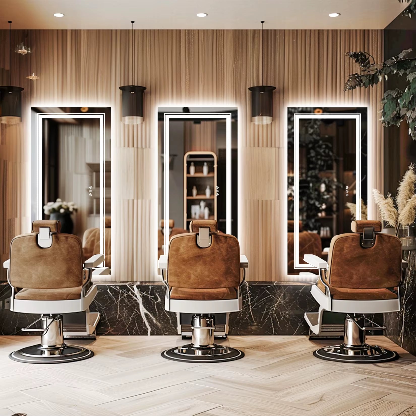 40" x 24" LED Bathroom Mirror with Front and Back Lighting, Stepless Dimming, Anti-Fog Feature, Shatter-Proof Design, and Memory Function