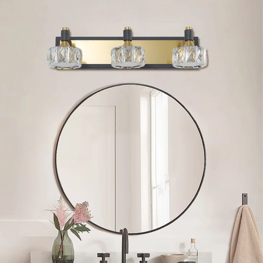 Modern Crystal LED 3-Light Vanity Wall Fixture for Bathroom Mirror Lighting