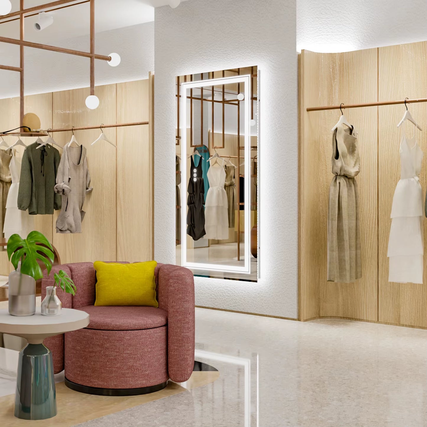 40" x 24" LED Bathroom Mirror with Front and Back Lighting, Stepless Dimming, Anti-Fog Feature, Shatter-Proof Design, and Memory Function