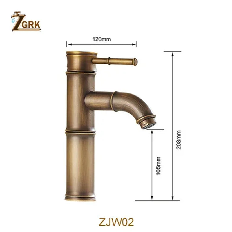 Luxury Brass Bathroom Faucet with Bamboo Design for Hot and Cold Water - Ideal for Kitchen, Outdoor, and Garden Use