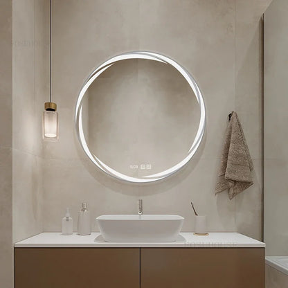 Contemporary Minimalist Smart Bath Mirror with LED Lighting for Luxury Hotel and Home Use