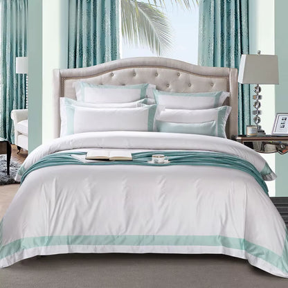 Luxury 100% Cotton Hotel-Quality White Bedding Set for Queen, King, and California King Sizes - Includes Duvet Cover, Fitted Sheet, and Pillowcases